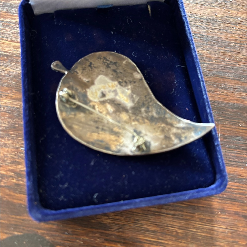 Vintage abalone sterling brooche - Picture 4 of 6